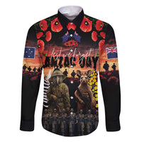 Australia and New Zealand ANZAC Day Family Matching Short Sleeve Bodycon Dress and Hawaiian Shirt Kangaroo and Kiwi Bird Soldier - Forever in My Thoughts