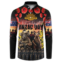 Australia ANZAC Day Button Sweatshirt Kangaroo and Koala Soldier - Forever in My Thoughts