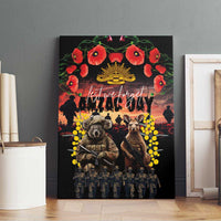 Australia ANZAC Day Canvas Wall Art Kangaroo and Koala Soldier - Forever in My Thoughts