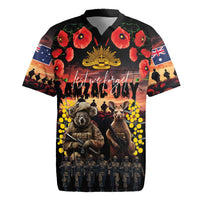 Australia ANZAC Day Rugby Jersey Kangaroo and Koala Soldier - Forever in My Thoughts