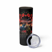 New Zealand ANZAC Day Skinny Tumbler Tui Bird and Kiwi Bird Soldier Forever in My Thoughts