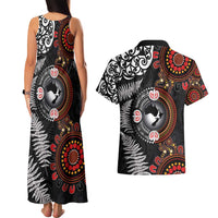 Australia and New Zealand Together Couples Matching Tank Maxi Dress and Hawaiian Shirt Aboriginal and Maori Art Tattoo