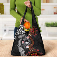 Australia and New Zealand Together Grocery Bag Aboriginal and Maori Art Tattoo