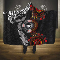 Australia and New Zealand Together Hooded Blanket Aboriginal and Maori Art Tattoo