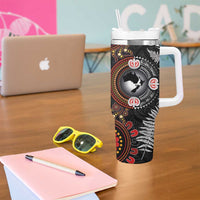 Australia and New Zealand Together Tumbler With Handle Aboriginal and Maori Art Tattoo