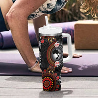 Australia and New Zealand Together Tumbler With Handle Aboriginal and Maori Art Tattoo
