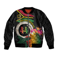 Vanuatu Selebretem 44th Indipendens Dei Bomber Jacket Sand Drawing Turtle Melanesian Vibes