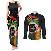 Vanuatu Selebretem 44th Indipendens Dei Couples Matching Tank Maxi Dress and Long Sleeve Button Shirt Sand Drawing Turtle Melanesian Vibes
