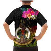 Vanuatu Ni-Van Family Matching Mermaid Dress and Hawaiian Shirt Coat of Arms Sand Drawing