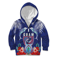 Guam Liberation Day Kid Hoodie The Tribal Latte Stone and Dolphins with Hibiscus Chamorro Culture
