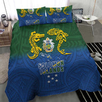Solomon Islands Bedding Set The Guardians-Tribal Crocodile and Shark Melanesian Tattoo