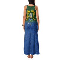 Solomon Islands Family Matching Tank Maxi Dress and Hawaiian Shirt The Guardians-Tribal Crocodile and Shark Melanesian Tattoo