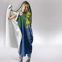 Solomon Islands Hooded Blanket The Guardians-Tribal Crocodile and Shark Melanesian Tattoo
