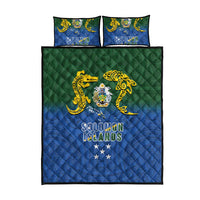 Solomon Islands Quilt Bed Set The Guardians-Tribal Crocodile and Shark Melanesian Tattoo