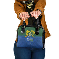 Solomon Islands Shoulder Handbag The Guardians-Tribal Crocodile and Shark Melanesian Tattoo