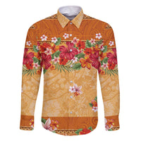 Hawaii Hibiscus Family Matching Off The Shoulder Long Sleeve Dress and Hawaiian Shirt Turtles and Tribal Motifs Vintage Floral Style