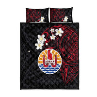 French Polynesia Tiare Day Quilt Bed Set Seal and Polynesian Pattern
