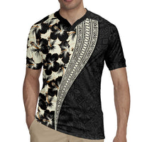 Bula Hibiscus Festival Rugby Jersey Tapa Pattern Half Style