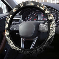 Bula Hibiscus Festival Steering Wheel Cover Tapa Pattern Half Style