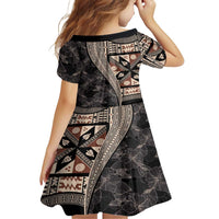 Bula Hibiscus Festival Family Matching Short Sleeve Bodycon Dress and Hawaiian Shirt Fijian Masi Pattern Half Style
