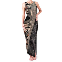 Bula Hibiscus Festival Family Matching Tank Maxi Dress and Hawaiian Shirt Fijian Masi Pattern Half Style