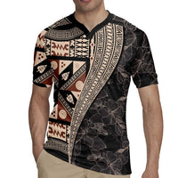 Bula Hibiscus Festival Rugby Jersey Fijian Masi Pattern Half Style