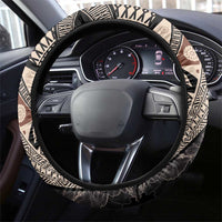 Bula Hibiscus Festival Steering Wheel Cover Fijian Masi Pattern Half Style LT03 - Polynesian Pride