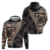 Bula Hibiscus Festival Zip Hoodie Fijian Masi Pattern Half Style