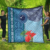 Fiji Day Quilt Tapa Pattern and Hibiscus Flower