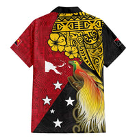 Papua New Guinea Independence Day Family Matching Mermaid Dress and Hawaiian Shirt Bird-of-Paradise with Map and Polynesian Pattern