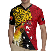 Papua New Guinea Independence Day Rugby Jersey Bird-of-Paradise with Map and Polynesian Pattern