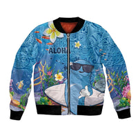 Aloha Hawaiian Monk Seal Bomber Jacket Polynesian Tattoo The Ocean and Undersea Vibe LT03 Unisex Blue - Polynesian Pride