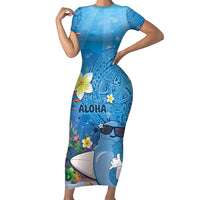 Aloha Hawaiian Monk Seal Family Matching Short Sleeve Bodycon Dress and Hawaiian Shirt Polynesian Tattoo The Ocean and Undersea Vibe