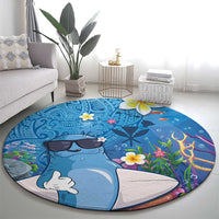 Aloha Hawaiian Monk Seal Round Carpet Polynesian Tattoo The Ocean and Undersea Vibe LT03 - Polynesian Pride