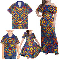 Kolose-Tuvalu Crochet Family Matching Off Shoulder Maxi Dress and Hawaiian Shirt with Polynesian and Pacific Tattoos - Polynesian Pride