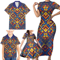 Kolose-Tuvalu Crochet Family Matching Short Sleeve Bodycon Dress and Hawaiian Shirt with Polynesian and Pacific Tattoos - Polynesian Pride