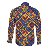 Kolose-Tuvalu Crochet Long Sleeve Button Shirt with Polynesian and Pacific Tattoos - Polynesian Pride