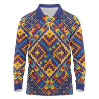 Kolose-Tuvalu Crochet Long Sleeve Polo Shirt with Polynesian and Pacific Tattoos - Polynesian Pride