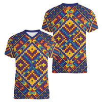 Kolose-Tuvalu Crochet Women V-Neck T-Shirt with Polynesian and Pacific Tattoos - Polynesian Pride