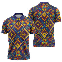 Kolose-Tuvalu Crochet Zipper Polo Shirt with Polynesian and Pacific Tattoos LT03 - Polynesian Pride