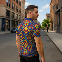 Kolose-Tuvalu Crochet Zipper Polo Shirt with Polynesian and Pacific Tattoos LT03 - Polynesian Pride