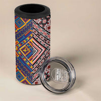 Tuvaluan and New Zealand Culture 4 in 1 Can Cooler Tumbler The Art of Kolose and Taniko - Polynesian Pride
