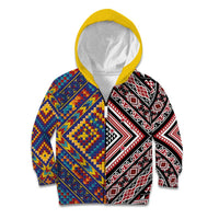 Tuvaluan and New Zealand Culture Kid Hoodie The Art of Kolose and Taniko - Polynesian Pride
