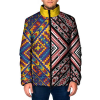 Tuvaluan and New Zealand Culture Padded Jacket The Art of Kolose and Taniko - Polynesian Pride
