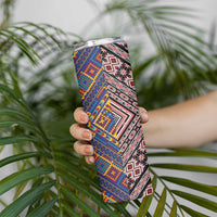 Tuvaluan and New Zealand Culture Skinny Tumbler The Art of Kolose and Taniko - Polynesian Pride