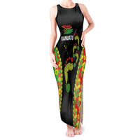 Personalised Vanuatu Running Tank Maxi Dress Footprint and Hibiscus Polynesian Style