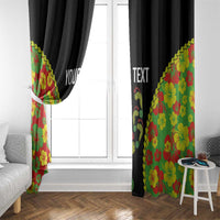 Personalised Vanuatu Running Window Curtain Footprint and Hibiscus Polynesian Style