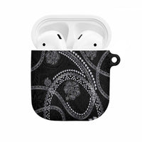 Hawaiian Kakau Art and Hisbiscus Tattoo AirPods Case Tribal Pattern-Silver Style - Polynesian Pride