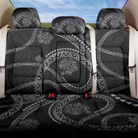 Hawaiian Kakau Art and Hisbiscus Tattoo Back Car Seat Cover Tribal Pattern-Silver Style LT03 One Size Black - Polynesian Pride