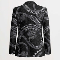 Hawaiian Kakau Art and Hisbiscus Tattoo Blazer Tribal Pattern-Silver Style LT03 - Polynesian Pride